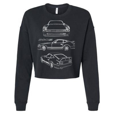 1978 Datsun 280z Vintage Jdm Tuner Collector Car Cropped Pullover Crew