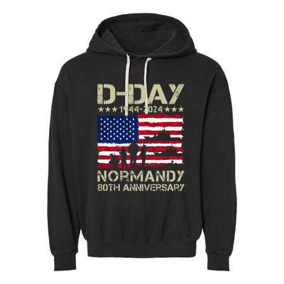 1944 Dday 2024 80th Anniversary Normandy Garment-Dyed Fleece Hoodie