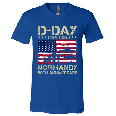 1944 Dday 2024 80th Anniversary Normandy V-Neck T-Shirt