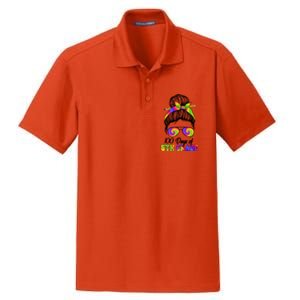 100 Days 5th Grade Messy Bun 100th Day Being Smarter Tie Dye Gift Dry Zone Grid Polo