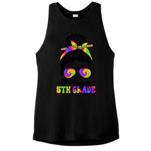 100 Days 5th Grade Messy Bun 100th Day Being Smarter Tie Dye Gift Ladies PosiCharge Tri-Blend Wicking Tank