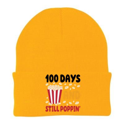 100 Days And Still Poppin 100th Day Of School Funny Knit Cap Winter Beanie