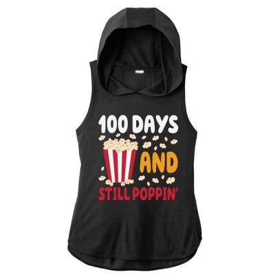 100 Days And Still Poppin 100th Day Of School Funny Ladies PosiCharge Tri-Blend Wicking Draft Hoodie Tank