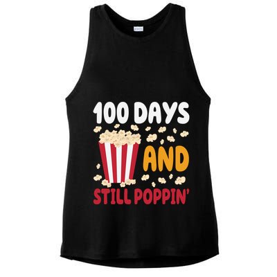 100 Days And Still Poppin 100th Day Of School Funny Ladies PosiCharge Tri-Blend Wicking Tank