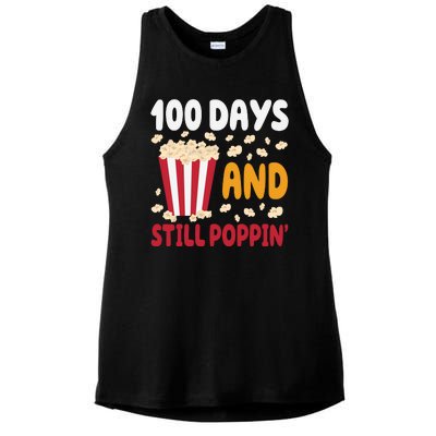 100 Days And Still Poppin 100th Day Of School Funny Ladies PosiCharge Tri-Blend Wicking Tank