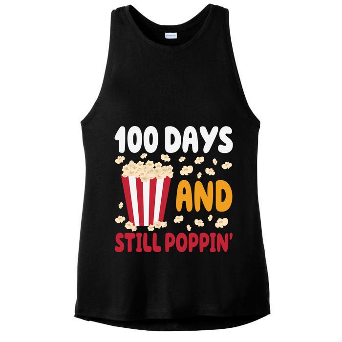 100 Days And Still Poppin 100th Day Of School Funny Ladies PosiCharge Tri-Blend Wicking Tank