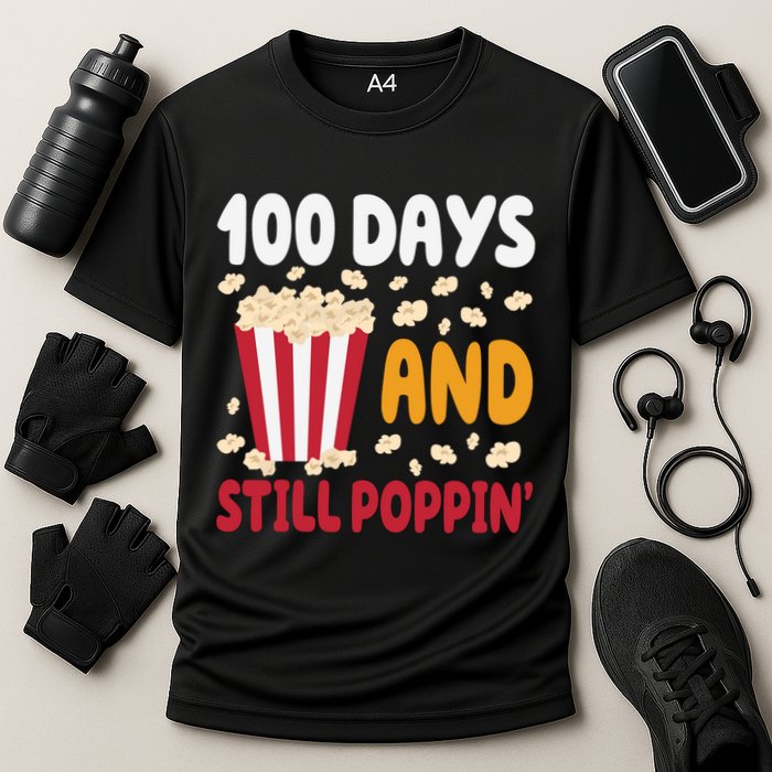 100 Days And Still Poppin 100th Day Of School Funny Performance Shirt
