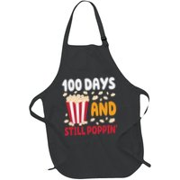 100 Days And Still Poppin 100th Day Of School Funny Full-Length Apron With Pockets