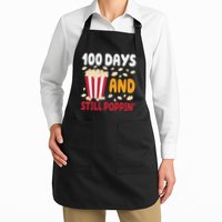 100 Days And Still Poppin 100th Day Of School Funny Full-Length Apron With Pockets