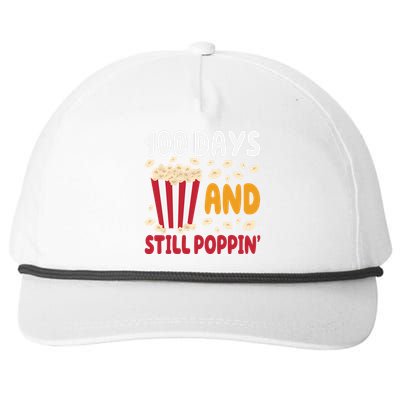 100 Days And Still Poppin 100th Day Of School Funny Snapback Five-Panel Rope Hat