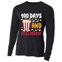 100 Days And Still Poppin 100th Day Of School Funny Cooling Performance Long Sleeve Crew