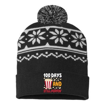 100 Days And Still Poppin 100th Day Of School Funny USA-Made Snowflake Beanie