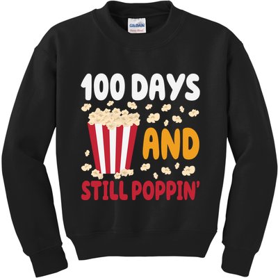 100 Days And Still Poppin 100th Day Of School Funny Kids Sweatshirt