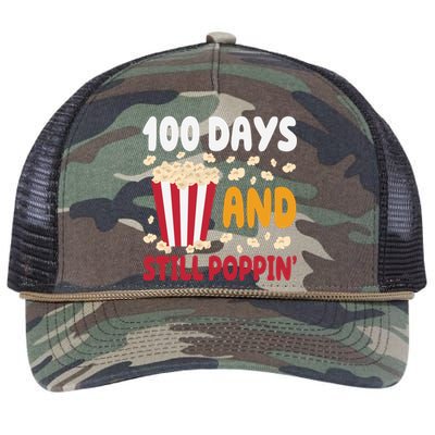 100 Days And Still Poppin 100th Day Of School Funny Retro Rope Trucker Hat Cap