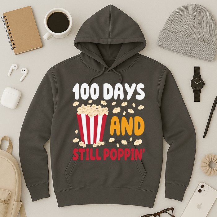 100 Days And Still Poppin 100th Day Of School Funny Hoodie
