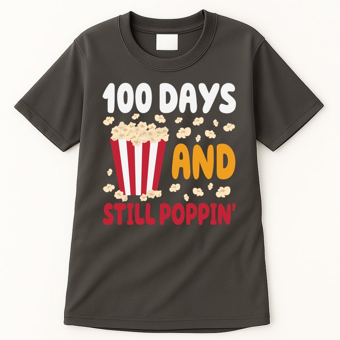 100 Days And Still Poppin 100th Day Of School Funny Tall T-Shirt