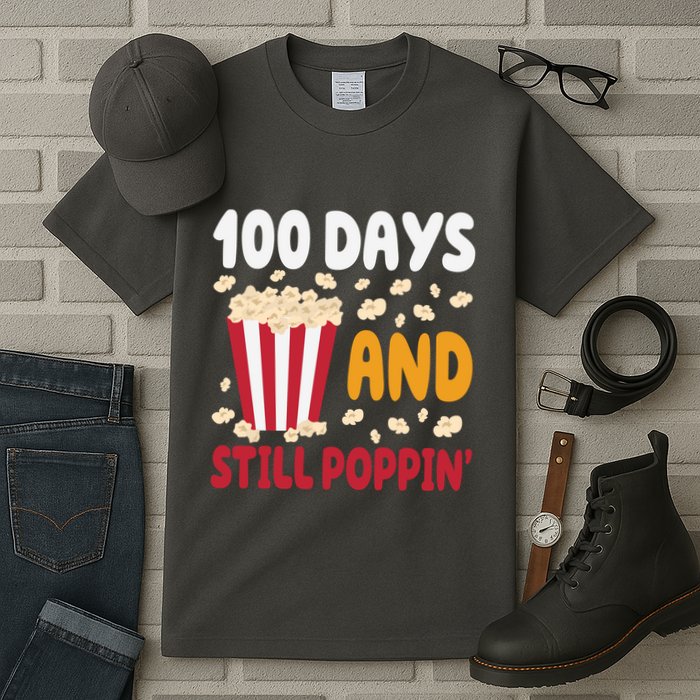 100 Days And Still Poppin 100th Day Of School Funny Tall T-Shirt