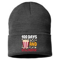 100 Days And Still Poppin 100th Day Of School Funny Sustainable Knit Beanie