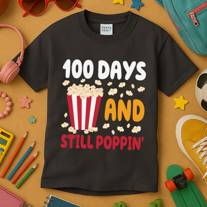 100 Days And Still Poppin 100th Day Of School Funny Kids T-Shirt