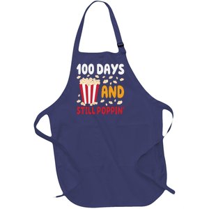 100 Days And Still Poppin 100th Day Of School Funny Full-Length Apron With Pockets