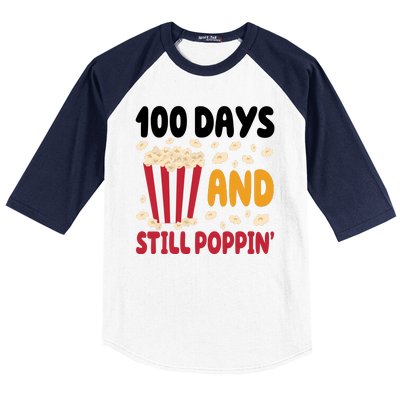 100 Days And Still Poppin 100th Day Of School Funny Baseball Sleeve Shirt