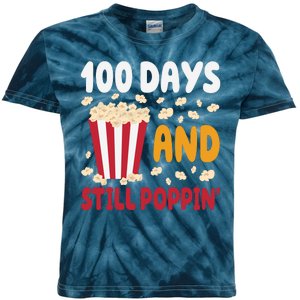 100 Days And Still Poppin 100th Day Of School Funny Kids Tie-Dye T-Shirt