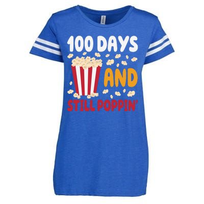 100 Days And Still Poppin 100th Day Of School Funny Enza Ladies Jersey Football T-Shirt