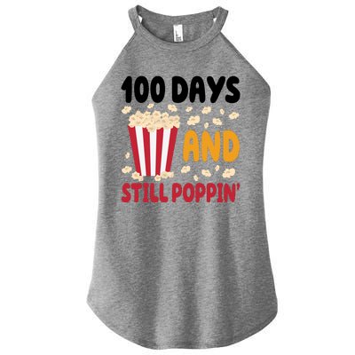 100 Days And Still Poppin 100th Day Of School Funny Women's Perfect Tri Rocker Tank