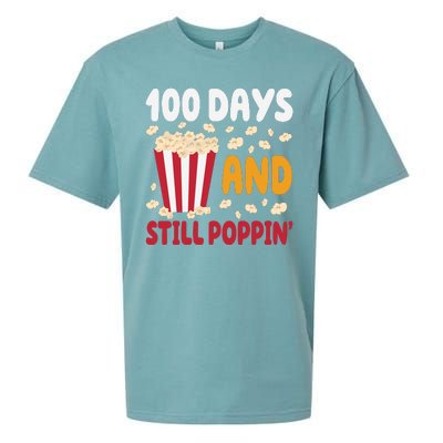 100 Days And Still Poppin 100th Day Of School Funny Sueded Cloud Jersey T-Shirt