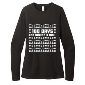 100 Days and having a ball Soccer 100th Day Womens CVC Long Sleeve Shirt