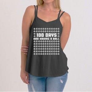 100 Days and having a ball Soccer 100th Day Women's Strappy Tank