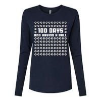 100 Days and having a ball Soccer 100th Day Womens Cotton Relaxed Long Sleeve T-Shirt