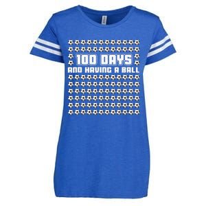 100 Days and having a ball Soccer 100th Day Enza Ladies Jersey Football T-Shirt