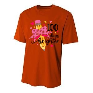 100 Days Brighter Pencil Headband 100th Day Of School Meaningful Gift Performance Sprint T-Shirt