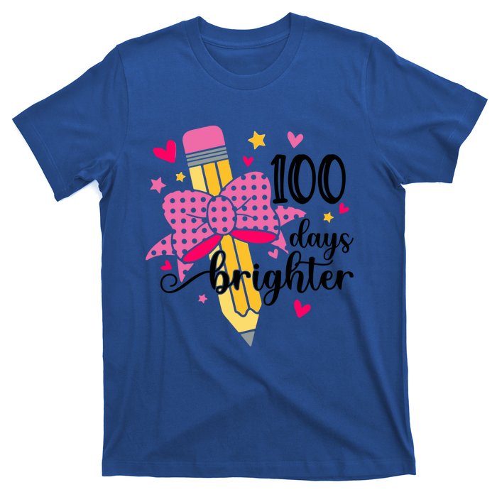 100 Days Brighter Pencil Headband 100th Day Of School Meaningful Gift T-Shirt