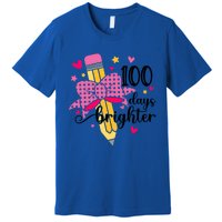 100 Days Brighter Pencil Headband 100th Day Of School Meaningful Gift Premium T-Shirt