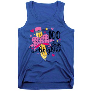 100 Days Brighter Pencil Headband 100th Day Of School Meaningful Gift Tank Top