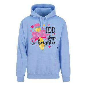 100 Days Brighter Pencil Headband 100th Day Of School Meaningful Gift Unisex Surf Hoodie