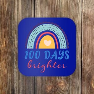 100 Days Brighter Rainbow 100 Days Of School Teacher Student Gift Coaster