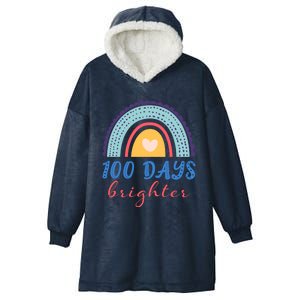 100 Days Brighter Rainbow 100 Days Of School Teacher Student Gift Hooded Wearable Blanket