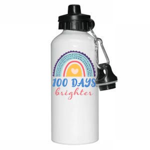 100 Days Brighter Rainbow 100 Days Of School Teacher Student Gift Aluminum Water Bottle