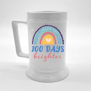 100 Days Brighter Rainbow 100 Days Of School Teacher Student Gift Beer Stein