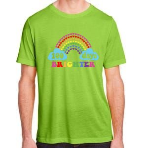 100 Days Brighter Rainbow Happy 100 Days Of School Groovy Cool Gift Adult ChromaSoft Performance T-Shirt