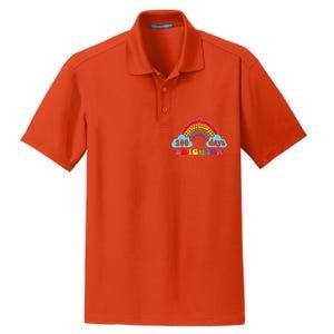 100 Days Brighter Rainbow Happy 100 Days Of School Groovy Cool Gift Dry Zone Grid Polo