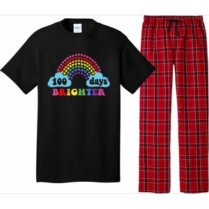 100 Days Brighter Rainbow Happy 100 Days Of School Groovy Cool Gift Pajama Set