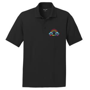 100 Days Brighter Rainbow Happy 100 Days Of School Groovy Cool Gift PosiCharge RacerMesh Polo