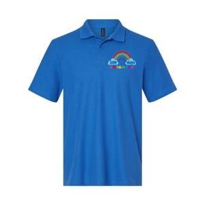 100 Days Brighter Rainbow Happy 100 Days Of School Groovy Cool Gift Softstyle Adult Sport Polo