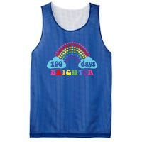 100 Days Brighter Rainbow Happy 100 Days Of School Groovy Cool Gift Mesh Reversible Basketball Jersey Tank