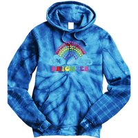 100 Days Brighter Rainbow Happy 100 Days Of School Groovy Cool Gift Tie Dye Hoodie