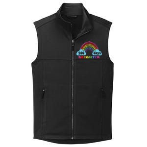 100 Days Brighter Rainbow Happy 100 Days Of School Groovy Cool Gift Collective Smooth Fleece Vest